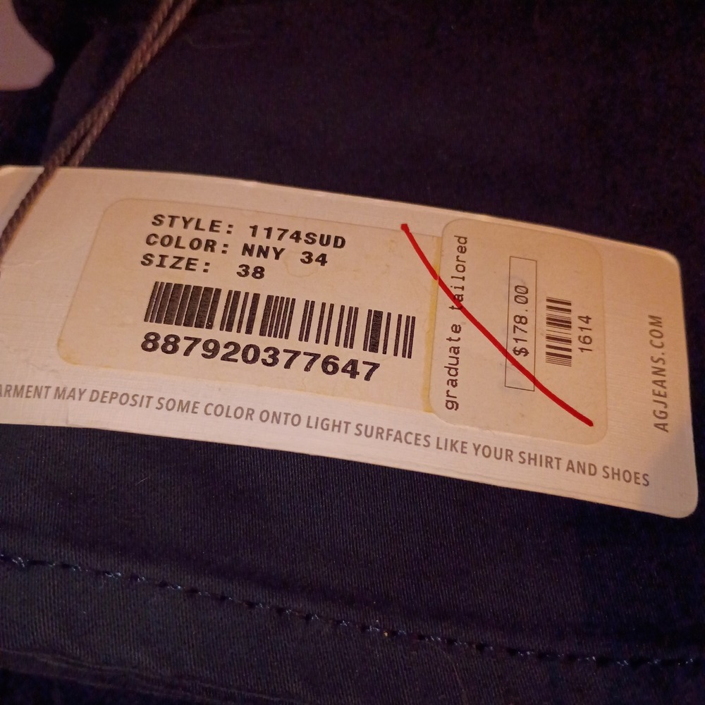 AG Adriano‎ Goldschmied The Graduate Tailored Leg Pants 38x34 Navy Blue 1174SUD - Picture 10 of 10